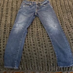 American Eagle Outfitters Blue Slim Jeans with Distressed Details